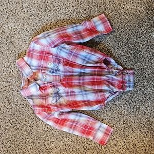 Blue and Red Plaid 6-9mth boys Wrangler pearl snap